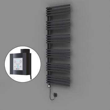 Radiva - Oka Dekoratif Elektrikli Havlupan 600x1800 Koyu Antrasit (KTX4 Termostat) 1000W Spiral Kablolu