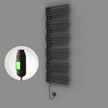 Radiva - Oka Dekoratif Elektrikli Havlupan 600x1800 Koyu Antrasit (On/Off Düğmeli) 900W