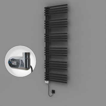 Radiva - Oka Dekoratif Elektrikli Havlupan 600x1800 Siyah (Thesis Termostat) 900W
