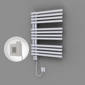 Radiva - Oka Dekoratif Elektrikli Havlupan 600x800 Beyaz (KTX1 Termostat) 600W Spiral Kablolu