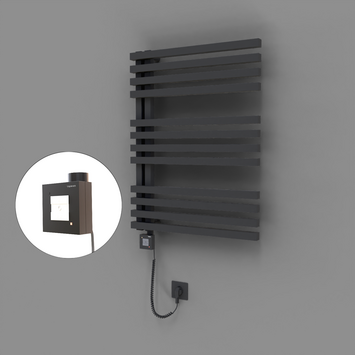 Radiva - Oka Dekoratif Elektrikli Havlupan 600x800 Koyu Antrasit (KTX1 Termostat) 600W Spiral Kablolu