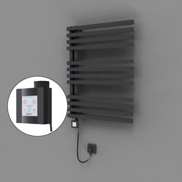 Radiva - Oka Dekoratif Elektrikli Havlupan 600x800 Koyu Antrasit (KTX4 Termostat) 600W Spiral Kablolu