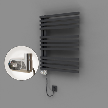 Radiva - Oka Dekoratif Elektrikli Havlupan 600x800 Koyu Antrasit (Thesis Termostat) 600W
