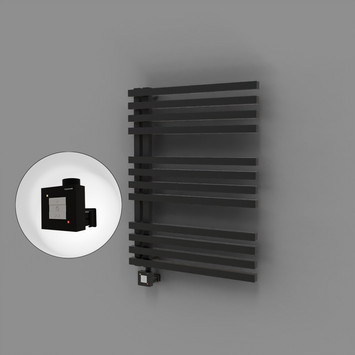 Radiva - Oka Dekoratif Elektrikli Havlupan 600x800 Siyah (KTX1 Termostat) 600W