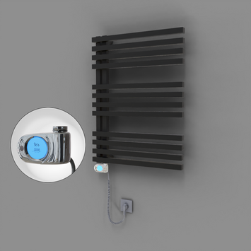 Radiva - Oka Dekoratif Elektrikli Havlupan 600x800 Siyah (Musa Termostat) 600W