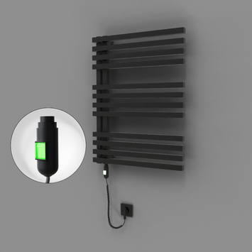 Radiva - Oka Dekoratif Elektrikli Havlupan 600x800 Siyah (On/Off Düğmeli) 600W