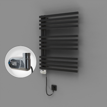 Radiva - Oka Dekoratif Elektrikli Havlupan 600x800 Siyah (Thesis Termostat) 600W