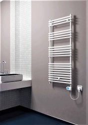 Olib Electric Towel Warmer 600 Watt 500x1200 White (Musa Thermostat) - Thumbnail