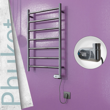 Radiva - Phuket Sèche Serviettes Electrique 500x800 Finition de polissage (Thermostat Thesis) 200 W