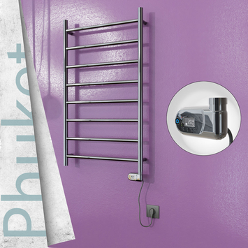 Radiva - Phuket Sèche Serviettes Electrique 600x1000 Finition de polissage (Thermostat Thesis) 200 W