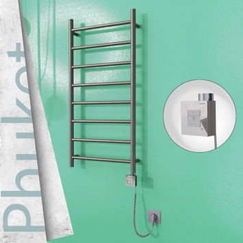 - Phuket Electric Towel Warmer 500x1000 Satine Finish Ktx1 200 W (Spiral Cable)  - Phuket Electric Towel Warmer 500x1000 Satine Finish Ktx1 200 W (Spiral Cable)