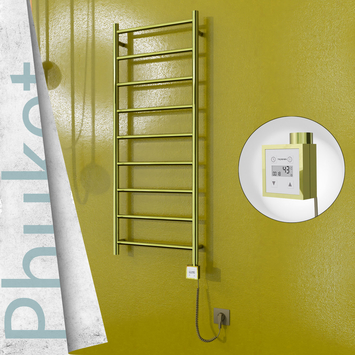  - Phuket Sèche Serviettes Electrique 500x1200 Or Ktx3 200 Watt Câble en spirale