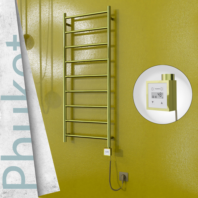 Phuket Sèche Serviettes Electrique 500x1200 Or Ktx3 200 Watt Câble en spirale