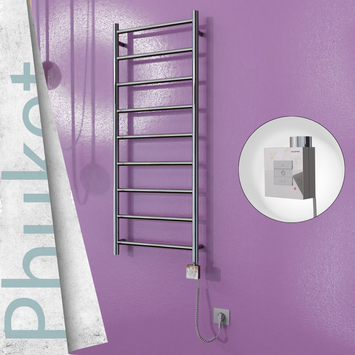 - Phuket Electric Towel Warmer 500x1200 Mirror Finish Ktx1 200 W (Spiral Cable)