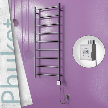  - Phuket Electric Towel Warmer 500x1200 Mirror Finish Ktx3 200 W (Spiral Cable)