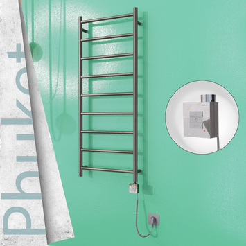 Radiva - Phuket Sèche Serviettes Electrique 500x1200 Finition peinture satiné Ktx1 200 Watt Câble en spirale