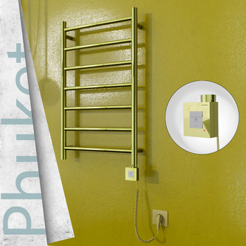Radiva - Phuket Elektrikli Havlupan 500x800 Altın (KTX1 Termostat) 200W Spiral Kablolu