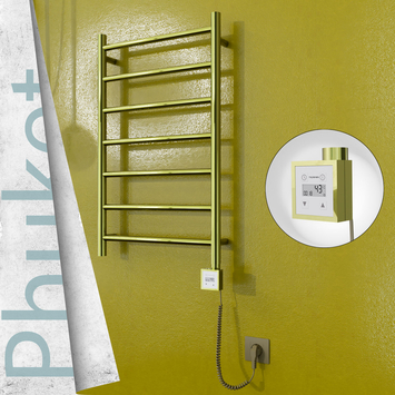 Radiva - Phuket Elektrikli Havlupan 500x800 Altın (KTX3 Termostat) 200W Spiral Kablolu