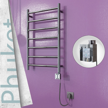 Radiva - Phuket Sèche Serviettes Electrique 500x800 Finition de polissage Ktx4 200 Watt Câble en spirale