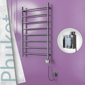 Radiva - Phuket Sèche Serviettes Electrique 600x1000 Finition de polissage Ktx4 200 Watt Câble en spirale