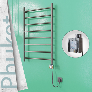 Radiva - Phuket Sèche Serviettes Electrique 600x1000 Finition peinture satiné Ktx4 200 Watt Câble en spirale