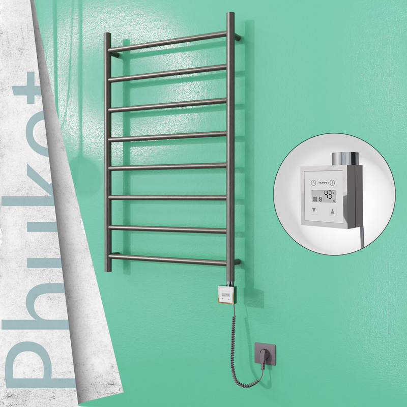 Phuket Electric Towel Warmer 600x1000 Satine Finish Ktx3 200 W (Spiral Cable)