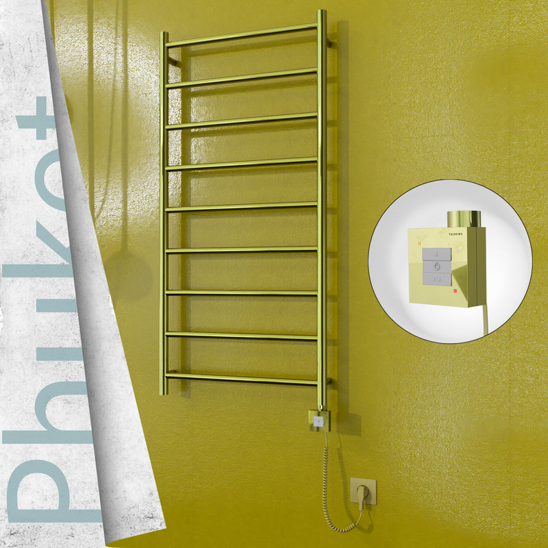 Phuket Electric Towel Warmer 600x1200 Gold Ktx1 200 W (Spiral Cable)