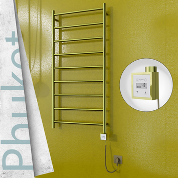 Radiva - Phuket Sèche Serviettes Electrique 600x1200 Or Ktx3 300 Watt Câble en spirale