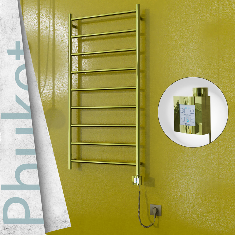 Phuket Electric Towel Warmer 600x1200 Gold Ktx4 200 W (Spiral Cable)