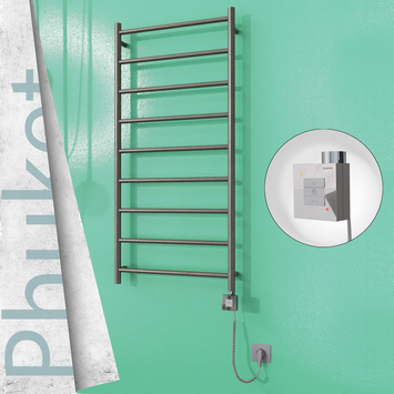 - Phuket Electric Towel Warmer 600x1200 Satine Finish Ktx1 200 W (Spiral Cable)  - Phuket Electric Towel Warmer 600x1200 Satine Finish Ktx1 200 W (Spiral Cable)