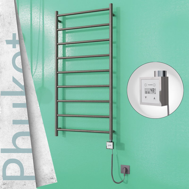 Phuket Electric Towel Warmer 600x1200 Satine Finish Ktx3 200 W (Spiral Cable)