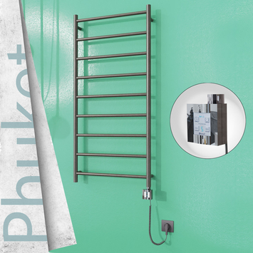 - Phuket Electric Towel Warmer 600x1200 Satine Finish Ktx4 200 W (Spiral Cable)  - Phuket Electric Towel Warmer 600x1200 Satine Finish Ktx4 200 W (Spiral Cable)