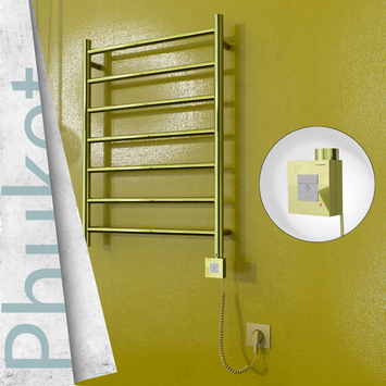 Radiva - Phuket Elektrikli Havlupan 600x800 Altın (KTX1 Termostat) 200W Spiral Kablolu