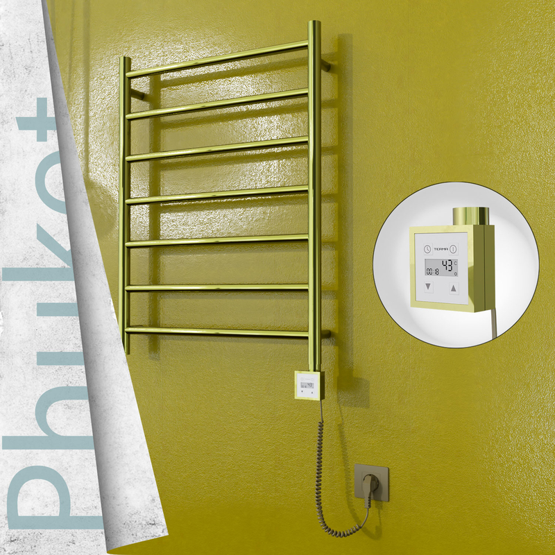 Phuket Electric Towel Warmer 600x800 Gold Ktx3 200 W (Spiral Cable)