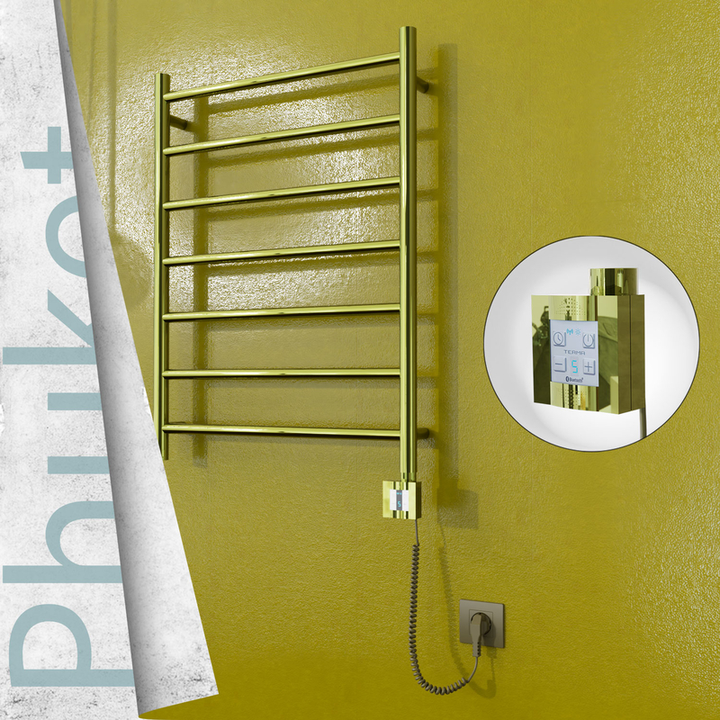Phuket Electric Towel Warmer 600x800 Gold Ktx4 200 W (Spiral Cable)