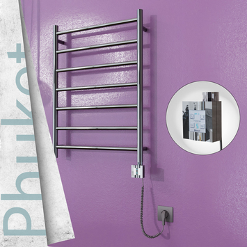  - Phuket Electric Towel Warmer 600x800 Mirror Finish Ktx4 200 W (Spiral Cable)