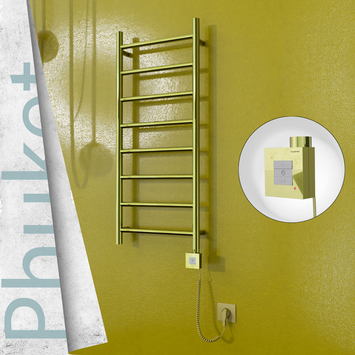 Radiva - Phuket Elektrikli Paslanmaz Çelik Havlupan 400x1000 Altın (KTX1 Termostat) 200W Spiral Kablolu