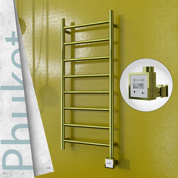 Radiva - Phuket Elektrikli Paslanmaz Çelik Havlupan 400x1000 Altın (KTX3 Termostat) 200W