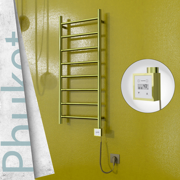 Radiva - Phuket Elektrikli Paslanmaz Çelik Havlupan 400x1000 Altın (KTX3 Termostat) 200W Spiral Kablolu