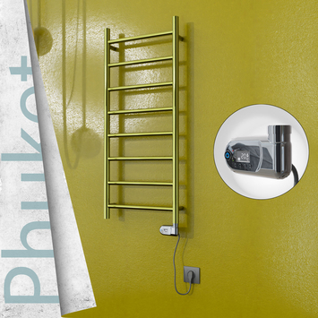 Radiva - Phuket Elektrikli Paslanmaz Çelik Havlupan 400x1000 Altın (Thesis Termostat) 200W