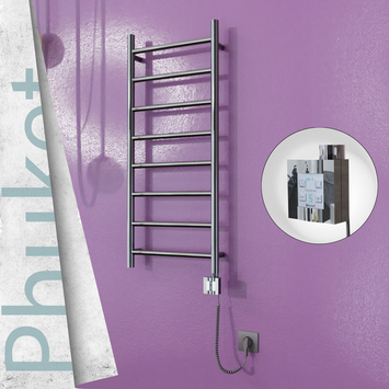 Radiva - Phuket Elektrikli Paslanmaz Çelik Havlupan 400x1000 Ayna Polisaj (KTX4 Termostat) 200W Spiral Kablolu