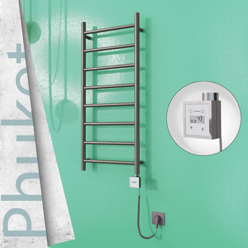 Radiva - Phuket Elektrikli Paslanmaz Çelik Havlupan 400x1000 Satin Polisaj (KTX3 Termostat) 200W Spiral Kablolu