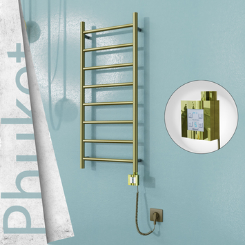 - PHUKET Elektrikli Paslanmaz Çelik Havlupan 400x1000 Satine Altın (KTX4 Termostat) 200W Spiral Kablolu  - PHUKET Elektrikli Paslanmaz Çelik Havlupan 400x1000 Satine Altın (KTX4 Termostat) 200W Spiral Kablolu