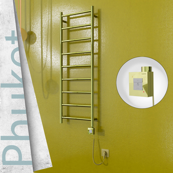  - PHUKET Elektrikli Paslanmaz Çelik Havlupan 400x1200 Altın (KTX1 Termostat) 200W Spiral Kablolu