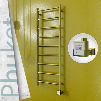 Radiva - Phuket Elektrikli Paslanmaz Çelik Havlupan 400x1200 Altın (KTX3 Termostat) 200W