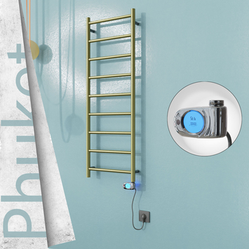  - PHUKET Elektrikli Paslanmaz Çelik Havlupan 400x1200 Altın (Musa Termostat) 200W