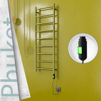  - PHUKET Elektrikli Paslanmaz Çelik Havlupan 400x1200 Altın (On/Off Düğmeli) 200W