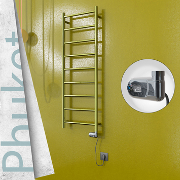  - PHUKET Elektrikli Paslanmaz Çelik Havlupan 400x1200 Altın (Thesis Termostat) 200W