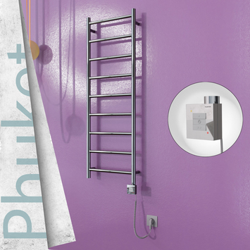 Radiva - Phuket Elektrikli Paslanmaz Çelik Havlupan 400x1200 Ayna Polisaj (KTX1 Termostat) 200W Spiral Kablolu
