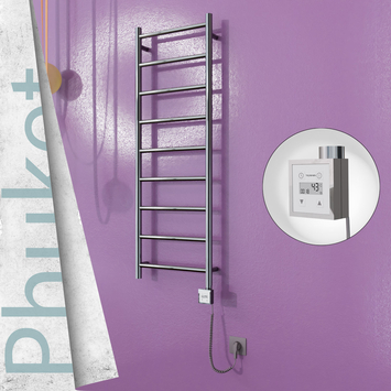 Radiva - Phuket Elektrikli Paslanmaz Çelik Havlupan 400x1200 Ayna Polisaj (KTX3 Termostat) 200W Spiral Kablolu